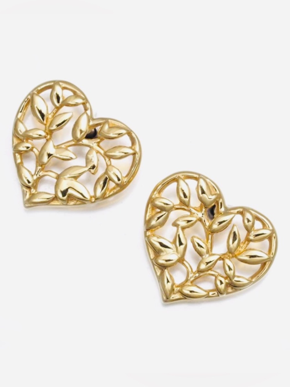 Tiffany & Co Authentic 18k Gold Olive Leaf Heart Suds w/Pouch & Box ✨EUC✨Rare✨